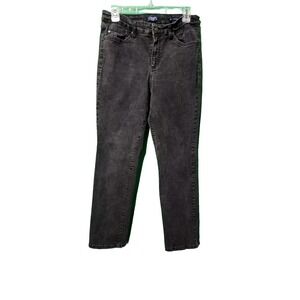 Chaps Women's Straight Leg Jeans Size 12 Solid Black